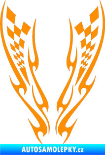 Samolepka Kapota 031 šachovnice oranžová