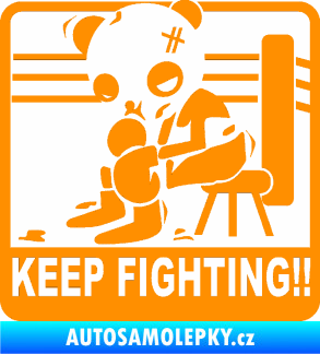 Samolepka Keep Fighting!! oranžová