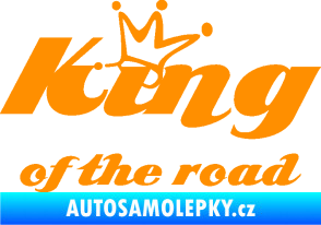 Samolepka King of the road nápis oranžová