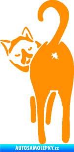 Samolepka Kočičí zadek 004 levá oranžová