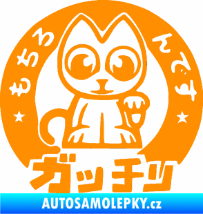 Samolepka Kočička lucky cat JDM 002  oranžová