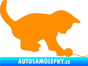 Samolepka Kočka 002 pravá oranžová