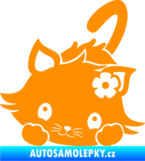 Samolepka Kočka 012 levá oranžová