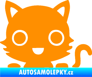 Samolepka Kočka 014 pravá kočka v autě oranžová