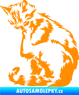 Samolepka Kočka 032 levá oranžová