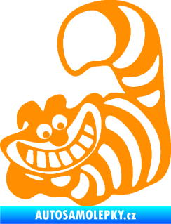 Samolepka Kočka 043 levá s úsměvem oranžová