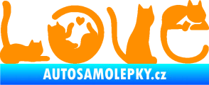 Samolepka Kočky love oranžová