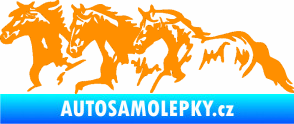 Samolepka Koníci 004 levá stádo oranžová