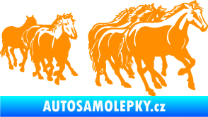 Samolepka Koníci 005 stádo pravá oranžová