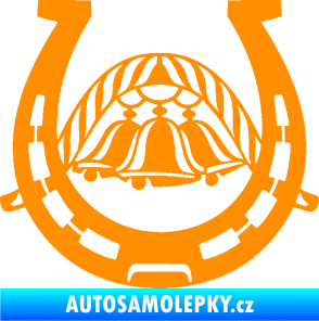 Samolepka Koňská podkova 005 se zvonečky oranžová