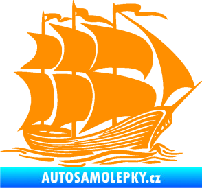 Samolepka Koráb 002 pravá oranžová