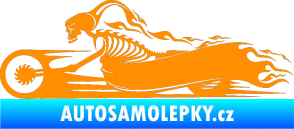 Samolepka Kostra na motorce s plameny levá oranžová