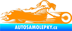 Samolepka Kostra na motorce s plameny pravá oranžová