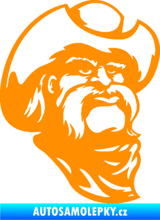 Samolepka Kovboj 003 pravá s kloboukem oranžová