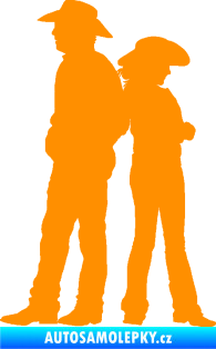 Samolepka Kovboj a kovbojka 001 levá oranžová