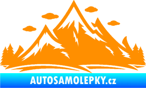 Samolepka Krajina hory 002 pravá oranžová