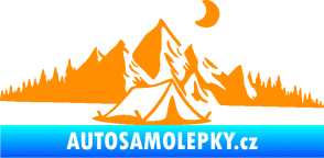 Samolepka Krajina hory 023 pravá kempování oranžová