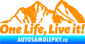 Samolepka Krajina hory 029 levá oranžová