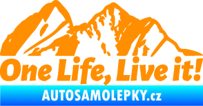 Samolepka Krajina hory 029 pravá oranžová
