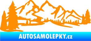 Samolepka Krajina hory 038 levá oranžová