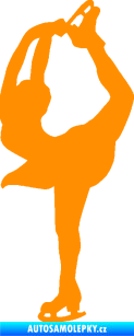 Samolepka Krasobruslení 003 levá krasobruslařka oranžová