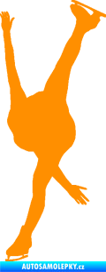 Samolepka Krasobruslení 005 levá krasobruslařka oranžová