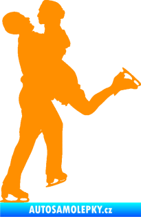 Samolepka Krasobruslení 006 pravá pár oranžová