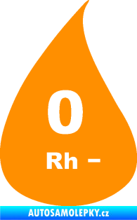 Samolepka Krevní skupina 0 Rh- kapka oranžová