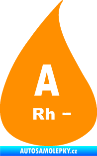 Samolepka Krevní skupina A Rh- kapka oranžová