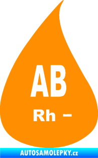 Samolepka Krevní skupina AB Rh- kapka oranžová