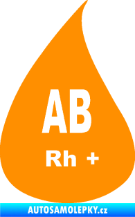 Samolepka Krevní skupina AB Rh+ kapka oranžová