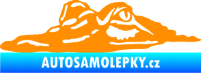 Samolepka Krokodýl 003 levá hlava na hladině oranžová