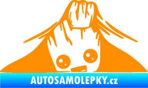 Samolepka Kuk 007 levá Groot vykukuje oranžová