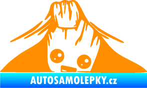 Samolepka Kuk 007 pravá Groot vykukuje oranžová