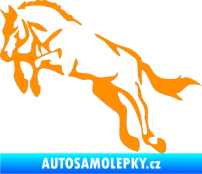 Samolepka Kůň 025 levá skok oranžová