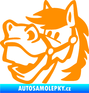 Samolepka Kůň 041 levá veselý oranžová