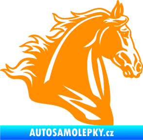 Samolepka Kůň 058 pravá hlava s hřívou oranžová