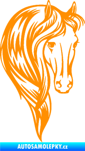 Samolepka Kůň 064 pravá s hřívou oranžová