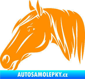 Samolepka Kůň 065 levá hlava s hřívou oranžová