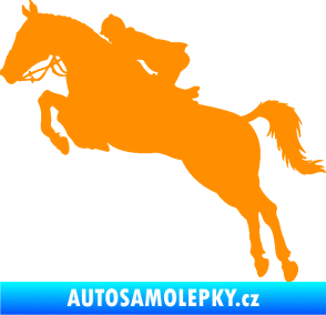 Samolepka Kůň 076 levá parkur oranžová