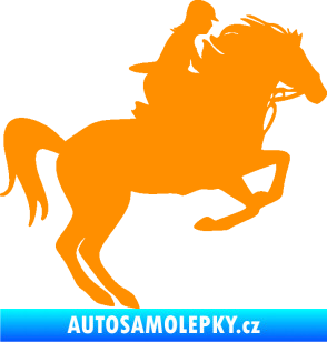 Samolepka Kůň 091 pravá skok oranžová