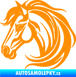 Samolepka Kůň 103 levá hlava oranžová
