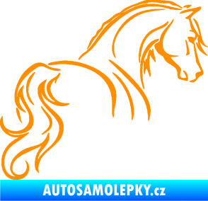 Samolepka Kůň 104 pravá oranžová