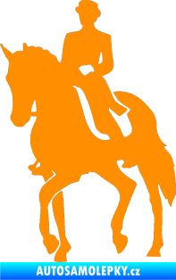 Samolepka Kůň drezura levá oranžová