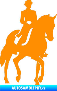 Samolepka Kůň drezura pravá oranžová