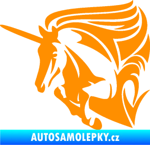 Samolepka Kůň jednorožec 001 levá oranžová