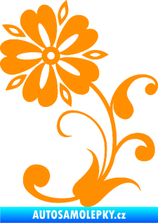 Samolepka Květina dekor 001 levá oranžová