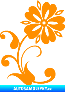 Samolepka Květina dekor 001 pravá oranžová