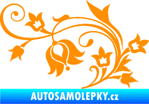 Samolepka Květina dekor 002 levá oranžová
