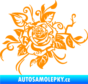 Samolepka Květina dekor 016 levá růže oranžová